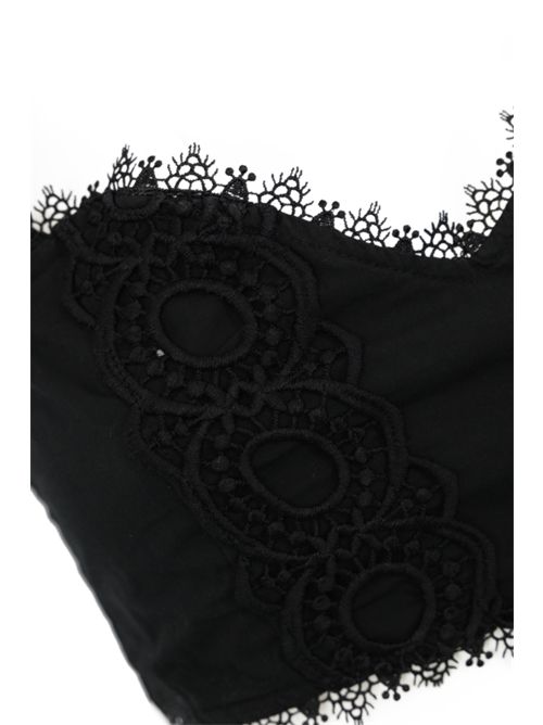 Top in cotone e pizzo Nero NO SECRETS | 251NS036LIQUIRIZIA